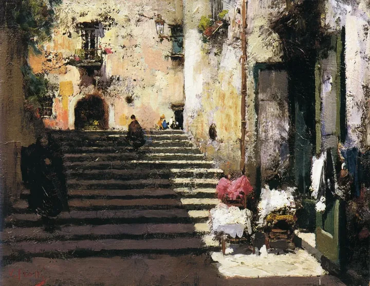 Vincenzo Irolli, La mia casa, ante 1926 - olio su tela, 26.5 x 34 cm
